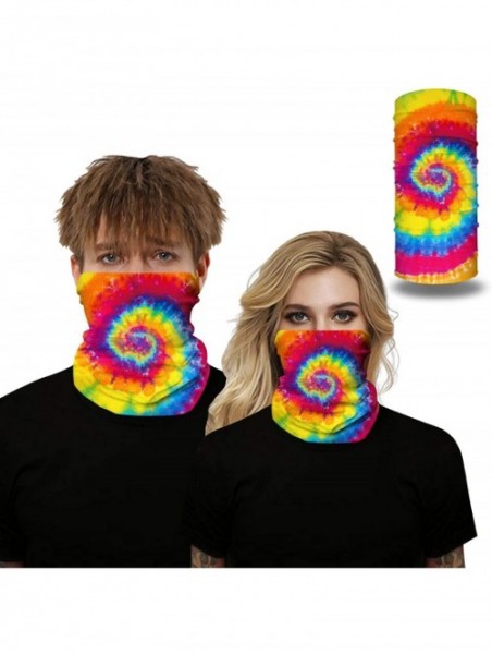 Balaclavas Seamless Bandanas Balaclava Face Mask Neck Gaiter Tie Dye Print for Men Women - Colorful Vortex Tie Dye - CJ197W0Y...