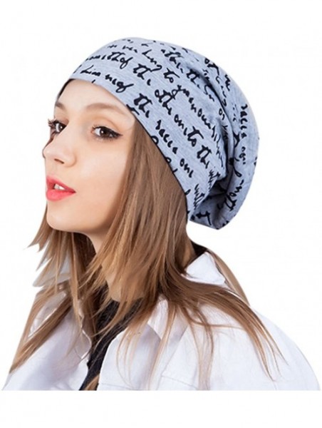 Skullies & Beanies Unisex Beanie Cap Thin Hip-hop Letter Hat - Light Grey - CR127AEZHAL $15.43