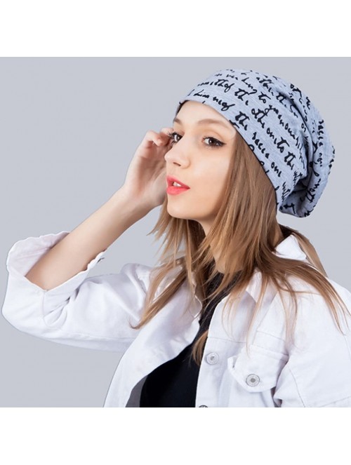 Skullies & Beanies Unisex Beanie Cap Thin Hip-hop Letter Hat - Light Grey - CR127AEZHAL $15.43