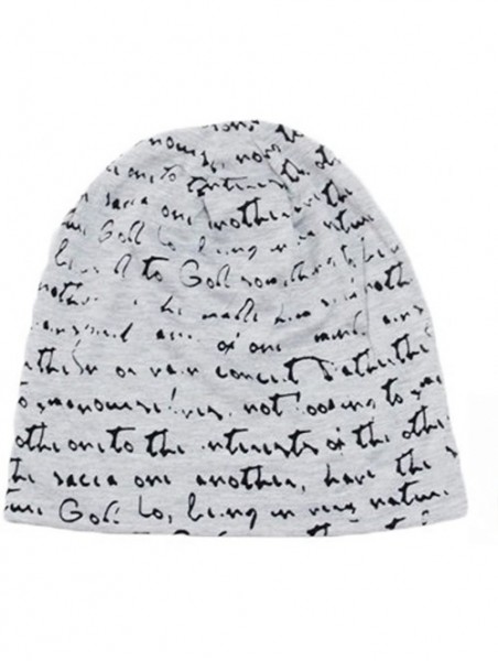 Skullies & Beanies Unisex Beanie Cap Thin Hip-hop Letter Hat - Light Grey - CR127AEZHAL $15.43