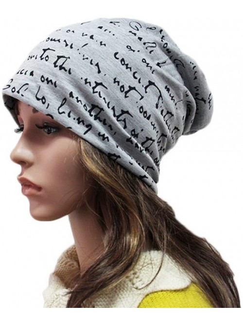 Skullies & Beanies Unisex Beanie Cap Thin Hip-hop Letter Hat - Light Grey - CR127AEZHAL $15.43