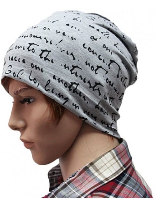 Skullies & Beanies Unisex Beanie Cap Thin Hip-hop Letter Hat - Light Grey - CR127AEZHAL $15.43