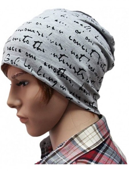 Skullies & Beanies Unisex Beanie Cap Thin Hip-hop Letter Hat - Light Grey - CR127AEZHAL $15.43