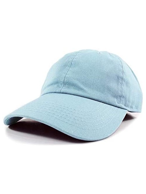 Baseball Caps Polo Style Baseball Cap Ball Dad Hat Adjustable Plain Solid Washed Mens Womens Cotton - Aqua - C718WG0KKOI $12.47