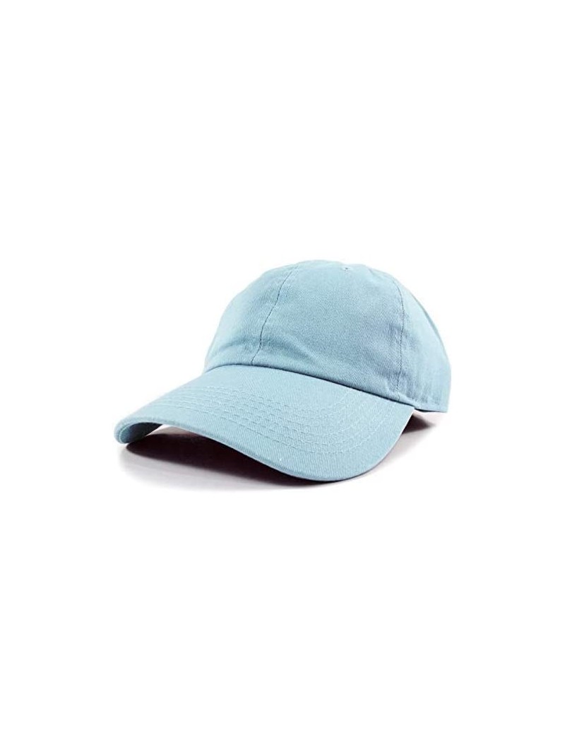 Baseball Caps Polo Style Baseball Cap Ball Dad Hat Adjustable Plain Solid Washed Mens Womens Cotton - Aqua - C718WG0KKOI $12.47