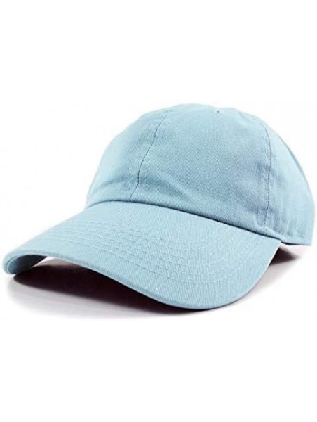 Baseball Caps Polo Style Baseball Cap Ball Dad Hat Adjustable Plain Solid Washed Mens Womens Cotton - Aqua - C718WG0KKOI $12.47