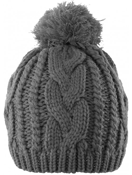 Skullies & Beanies Unisex Trendy Pom Pom Hat Winter Warm Knit Hats Slouchy Beanie for Men Women - Dark Grey - CJ187O0Z7US $12.22