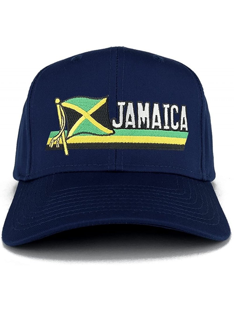 Baseball Caps Jamaica Flag and Text Embroidered Cutout Iron on Patch Adjustable Baseball Cap - Navy - CB12NH9T8I7 $20.60