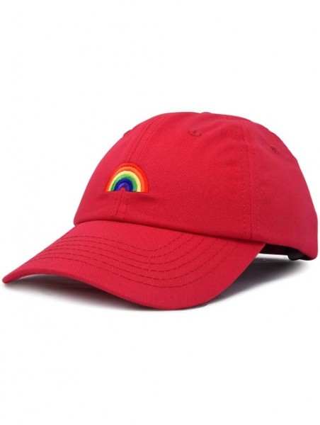 Baseball Caps Rainbow Baseball Cap Womens Hats Cute Hat Soft Cotton Caps - Red - CD18MD30S7Y $17.00