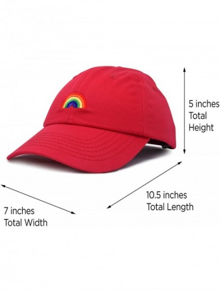 Baseball Caps Rainbow Baseball Cap Womens Hats Cute Hat Soft Cotton Caps - Red - CD18MD30S7Y $17.00