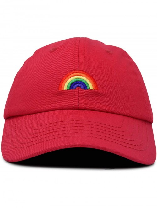 Baseball Caps Rainbow Baseball Cap Womens Hats Cute Hat Soft Cotton Caps - Red - CD18MD30S7Y $17.00