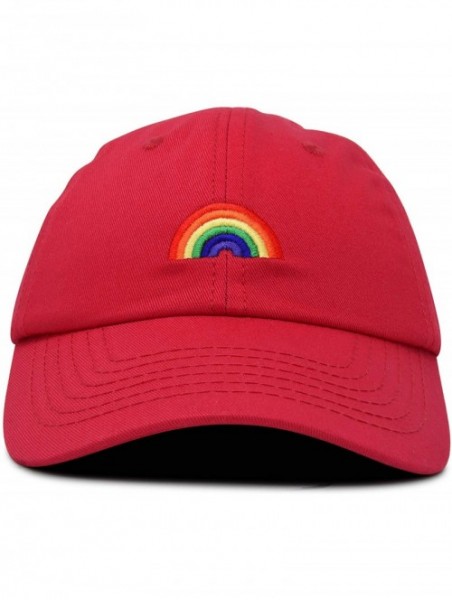 Baseball Caps Rainbow Baseball Cap Womens Hats Cute Hat Soft Cotton Caps - Red - CD18MD30S7Y $17.00