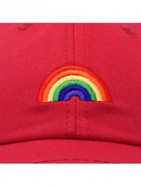 Baseball Caps Rainbow Baseball Cap Womens Hats Cute Hat Soft Cotton Caps - Red - CD18MD30S7Y $17.00