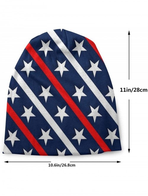 Skullies & Beanies Cotton Beanie Baggy Hat Slouchy Skull Beanie for Men Women - Patriotic - CS18AZH554E $10.67