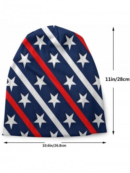 Skullies & Beanies Cotton Beanie Baggy Hat Slouchy Skull Beanie for Men Women - Patriotic - CS18AZH554E $10.67