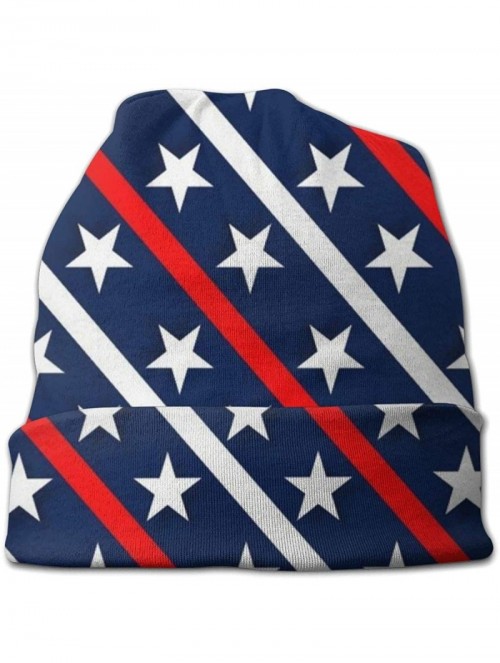 Skullies & Beanies Cotton Beanie Baggy Hat Slouchy Skull Beanie for Men Women - Patriotic - CS18AZH554E $10.67