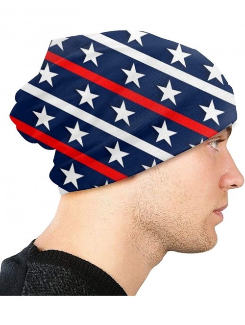 Skullies & Beanies Cotton Beanie Baggy Hat Slouchy Skull Beanie for Men Women - Patriotic - CS18AZH554E $10.67