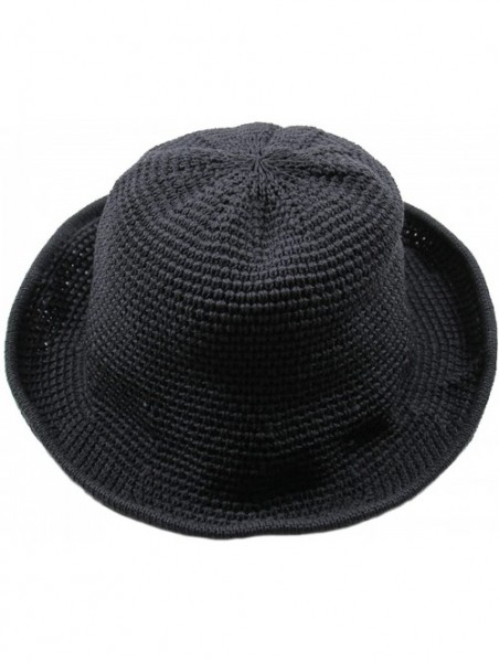 Sun Hats Knitted Crochet Fordable Hat with Flexible Wire Brim - Dark Gray - CB184QOLR5O $23.40