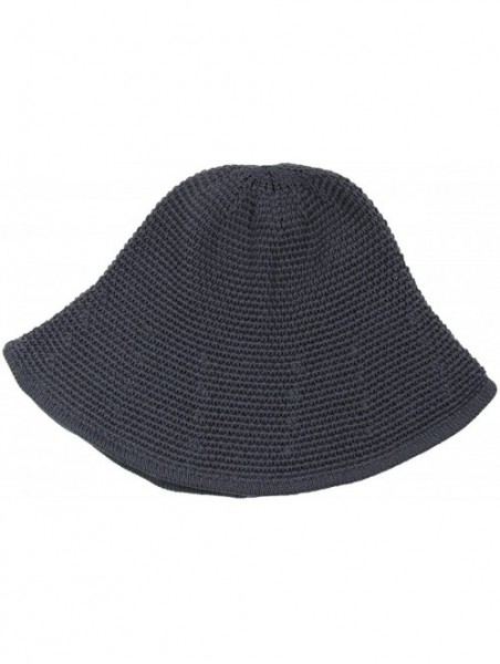 Sun Hats Knitted Crochet Fordable Hat with Flexible Wire Brim - Dark Gray - CB184QOLR5O $23.40