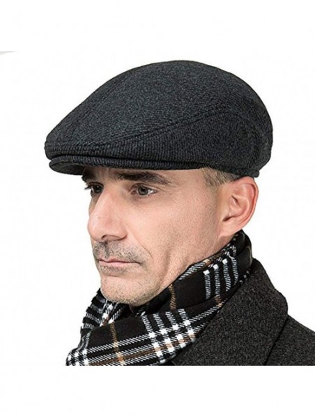 Fedoras 2-in-1 Peaked Cap with Earmuffs Warm Woolen Bomber Winter Hats Aviator Hat - Gray-L - CF18LTY2GX8 $36.78