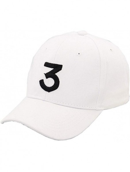 Baseball Caps Chance The Rapper Baseball-Cap Embroidered 3 Dad Hat Hip-Hop - White - CI18R3CIG4H $9.99