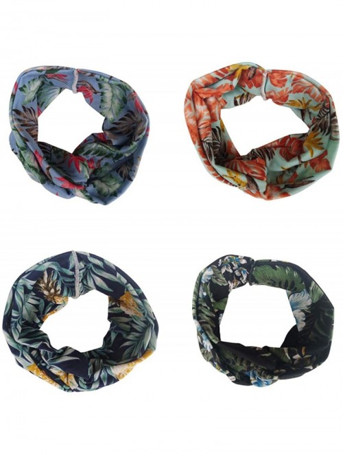 Headbands 4 Pack Bow Women Headband Boho Floal Style Criss Cross Head Wrap Hair Band - Set 5 - CI194MDA9UW $16.92