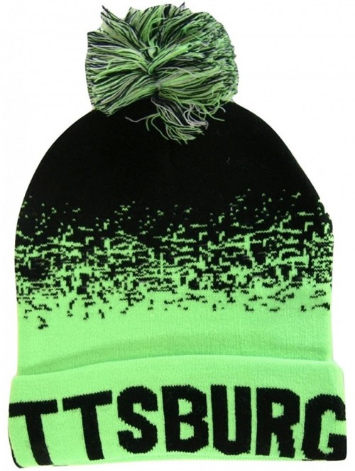 Skullies & Beanies Pittsburgh Men's Digital Fade Soft Fabric Winter Knit Hats - Black/Green - C517WYTHISM $14.50