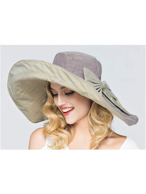 Sun Hats Packable Reversible Large Brim Floppy Sun Hat UPF 50 Sun Protection Travel Beach Hat - Grey-c - CZ183695Y0E $29.27