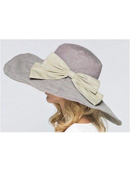 Sun Hats Packable Reversible Large Brim Floppy Sun Hat UPF 50 Sun Protection Travel Beach Hat - Grey-c - CZ183695Y0E $29.27