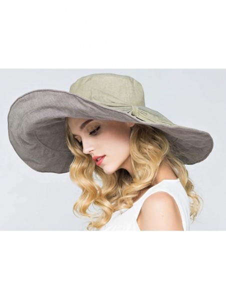 Sun Hats Packable Reversible Large Brim Floppy Sun Hat UPF 50 Sun Protection Travel Beach Hat - Grey-c - CZ183695Y0E $29.27