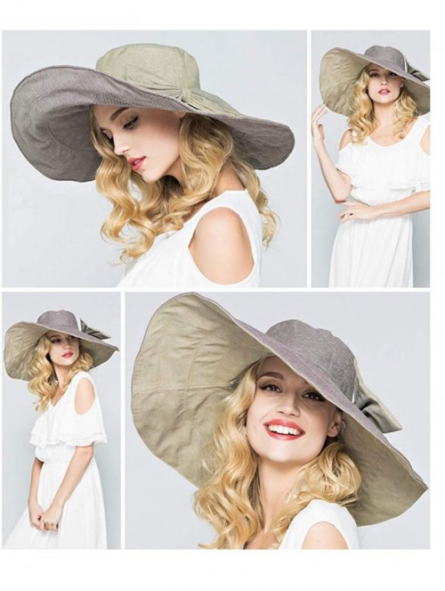 Sun Hats Packable Reversible Large Brim Floppy Sun Hat UPF 50 Sun Protection Travel Beach Hat - Grey-c - CZ183695Y0E $29.27