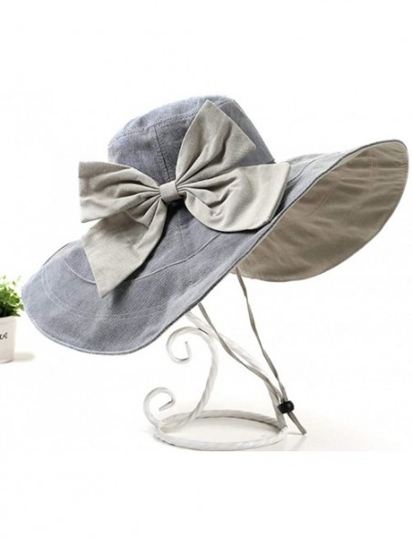 Sun Hats Packable Reversible Large Brim Floppy Sun Hat UPF 50 Sun Protection Travel Beach Hat - Grey-c - CZ183695Y0E $29.27