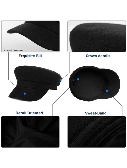 Skullies & Beanies Mens Womens Greek Fisherman Newsboy Cap Army Military Winter Fall Hat Black 56-59cm - C518AL3OMQ2 $17.73