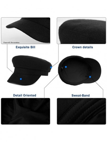 Skullies & Beanies Mens Womens Greek Fisherman Newsboy Cap Army Military Winter Fall Hat Black 56-59cm - C518AL3OMQ2 $17.73