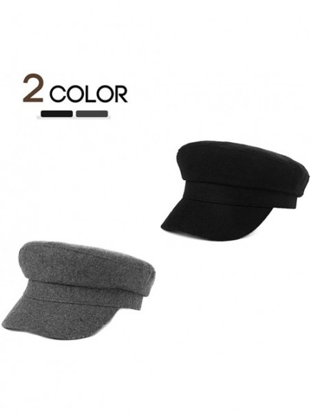 Skullies & Beanies Mens Womens Greek Fisherman Newsboy Cap Army Military Winter Fall Hat Black 56-59cm - C518AL3OMQ2 $17.73