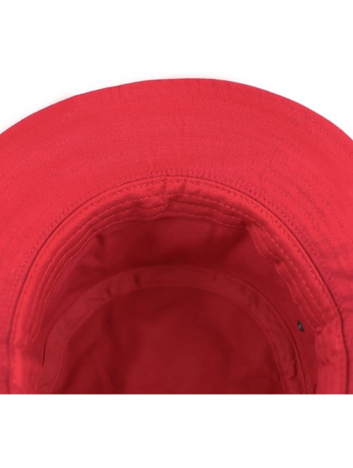 Bucket Hats 100% Cotton Canvas & Pigment Dyed Packable Summer Travel Bucket Hat - 1. Canvas - Red - CW18DOZMEW9 $14.42