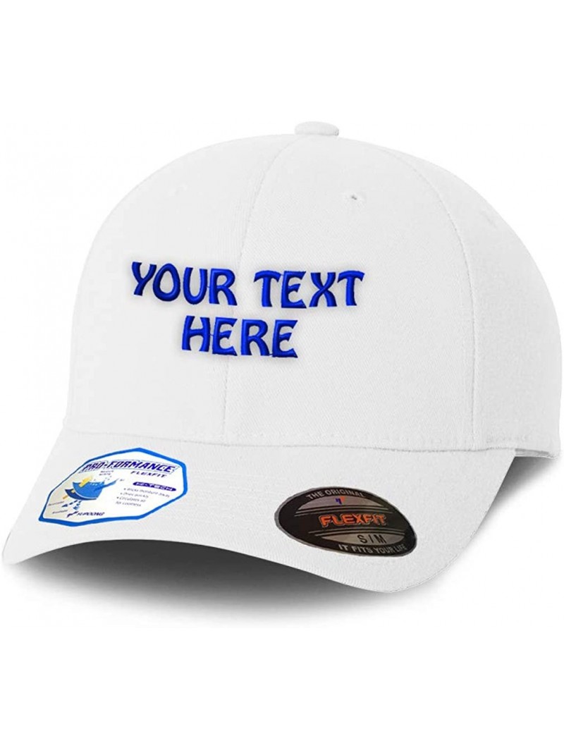 Baseball Caps Flexfit Hats for Men & Women Custom Personalized Text Dad Hats Baseball Cap - White - CG192X08AQQ $28.85