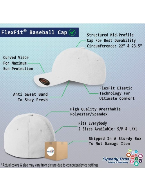 Baseball Caps Flexfit Hats for Men & Women Custom Personalized Text Dad Hats Baseball Cap - White - CG192X08AQQ $28.85