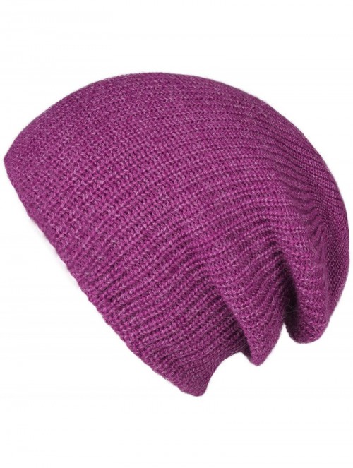 Skullies & Beanies Cuffed Beanie Skull Knit Hat Soft Warm Winter Hat Knit Men Women Plain Cuff Ski Skull Cap - Mauve - CQ18UY...