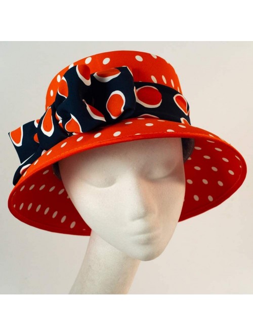 Sun Hats Women Hats for Kentucky Derby Bucket Hat Church Cloche Hat for Women Chiffon Sun Hats - Orange - CK18STGZ8IL $57.50