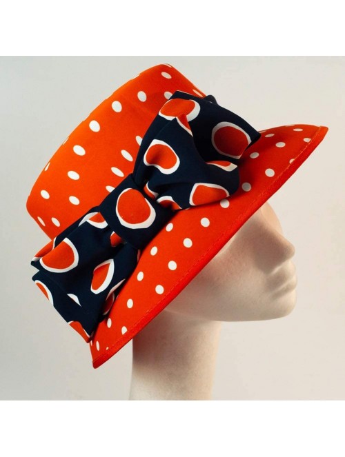 Sun Hats Women Hats for Kentucky Derby Bucket Hat Church Cloche Hat for Women Chiffon Sun Hats - Orange - CK18STGZ8IL $57.50