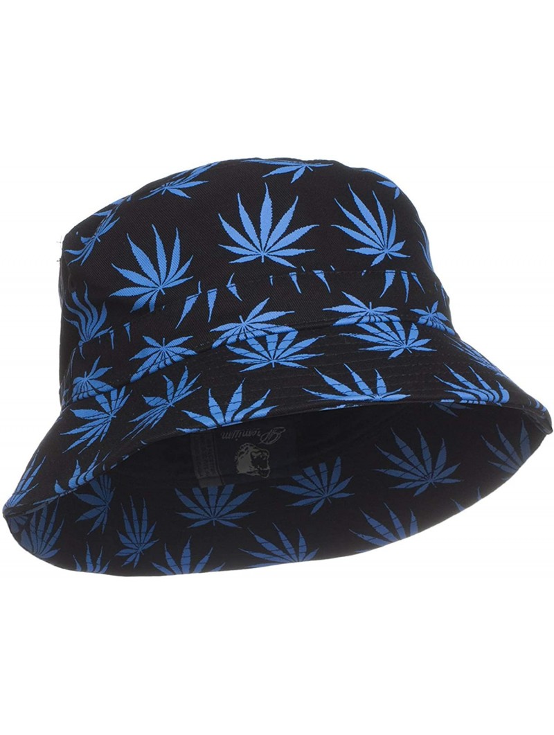 Bucket Hats Fashion Bucket Hat Cap Headwear - Many Prints - Marijuana Black Blue - CK11X55GIP5 $15.11