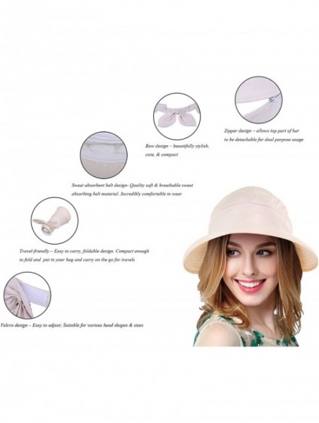 Sun Hats Women's 2 in 1 Outdoor Sportswear Golf/Tennis Visor UV Protection Hat - 2284_beige - CR18D8ODGGX $19.30