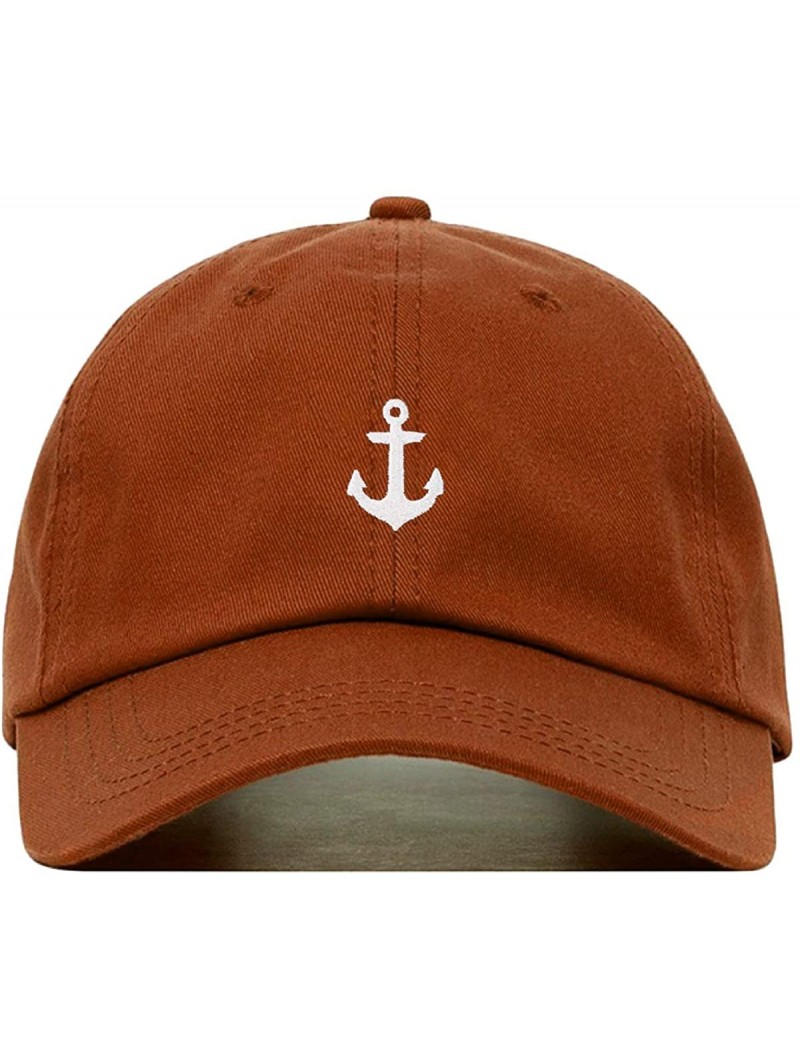 Baseball Caps Anchor Baseball Hat- Embroidered Dad Cap- Unstructured Soft Cotton- Adjustable Strap Back (Multiple Colors) - C...