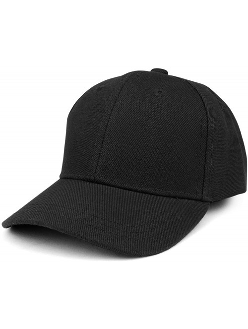 Baseball Caps Plain Infants Size Structured Adjustable Baseball Cap - Black - CS184IS7NCM $16.92