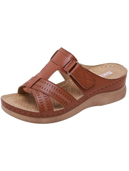 Cowboy Hats Women's Comfortable Memory Slide Wedge Sandal Open Toe - Low Platform Wedge - Slides - Summer Sandal - CE18UIM999...