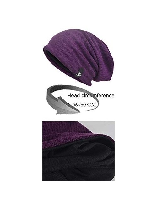 Skullies & Beanies Mens Slouchy Beanie Knit Skull Cap Long Baggy Hip-hop Winter Summer Hat B305 - Navy - CO12MXTPUOU $15.53