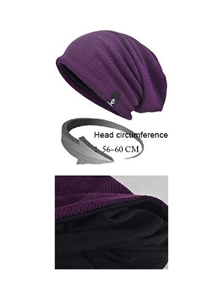 Skullies & Beanies Mens Slouchy Beanie Knit Skull Cap Long Baggy Hip-hop Winter Summer Hat B305 - Navy - CO12MXTPUOU $15.53