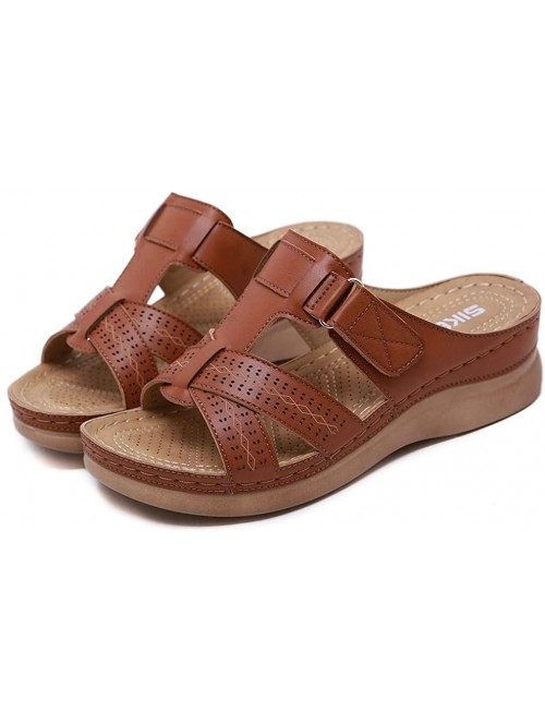 Cowboy Hats Women's Comfortable Memory Slide Wedge Sandal Open Toe - Low Platform Wedge - Slides - Summer Sandal - CE18UIM999...