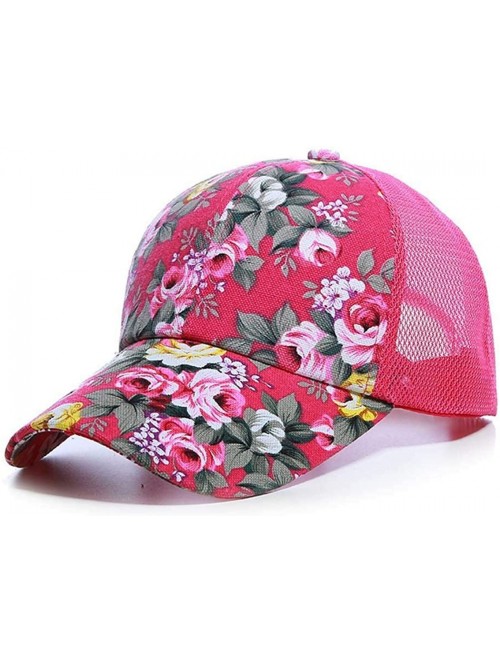 Baseball Caps Unisex Casual Floral Headwear Stretchy Soft Hats Comfort Baseball Cap Baseball Caps - Rose Red - CJ18Y85RDT3 $3...